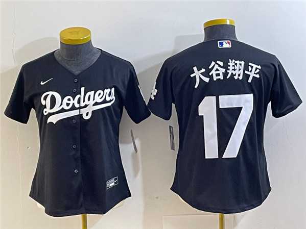 Youth Los Angeles Dodgers #17 Shohei Ohtani Black Stitched Baseball Jersey->mlb womens jerseys->MLB Jersey